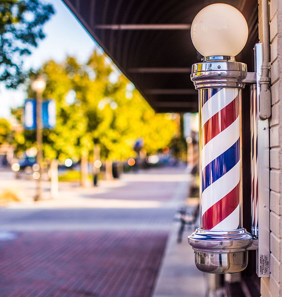 Barbershop spinning pole.