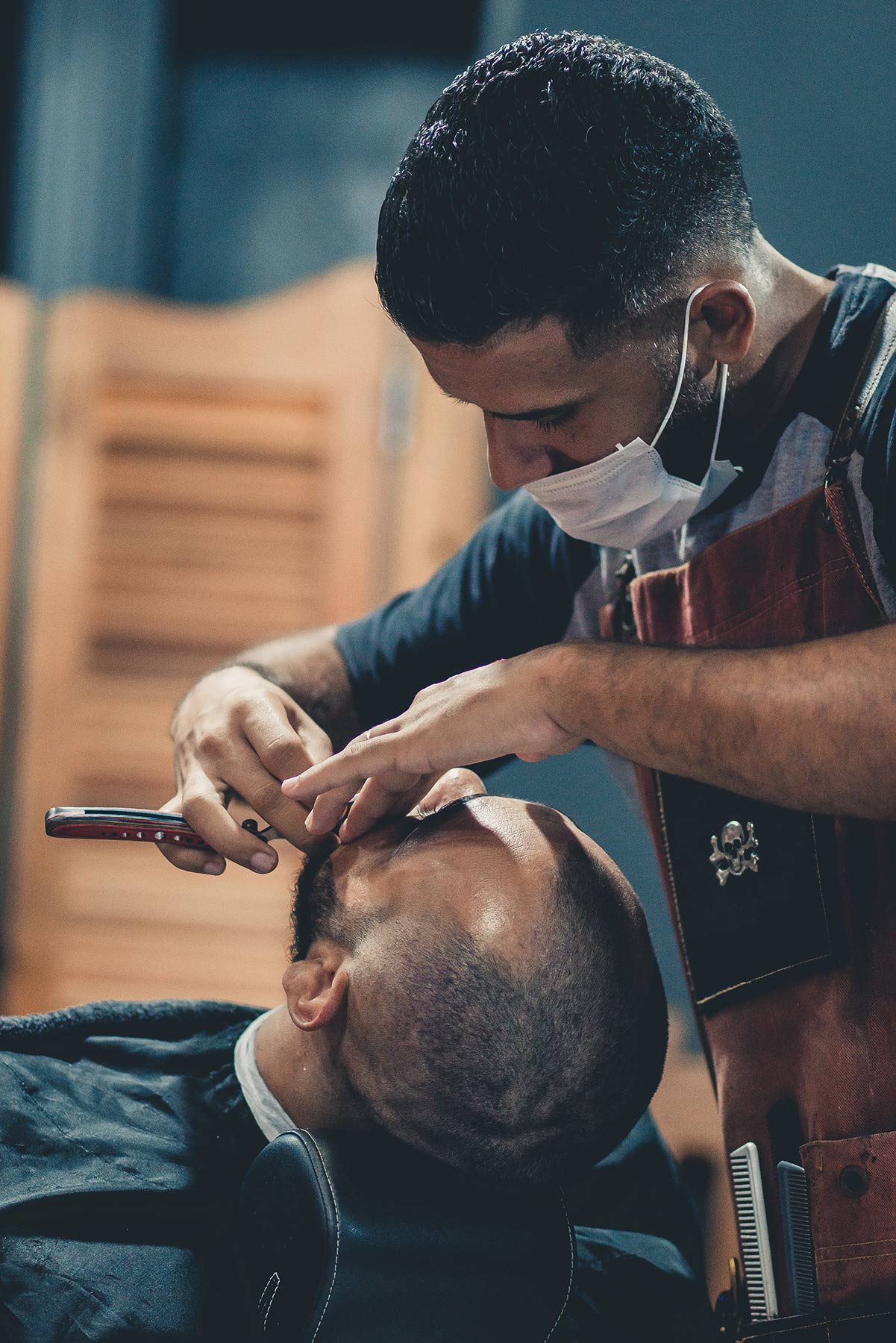 Man Shaving in Barbershop